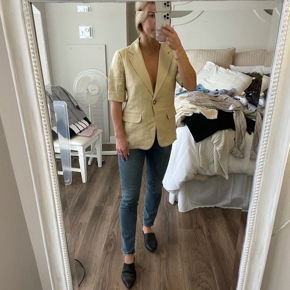 CAbi Tan Short Sleeve Jacket - Picture 3 of 5